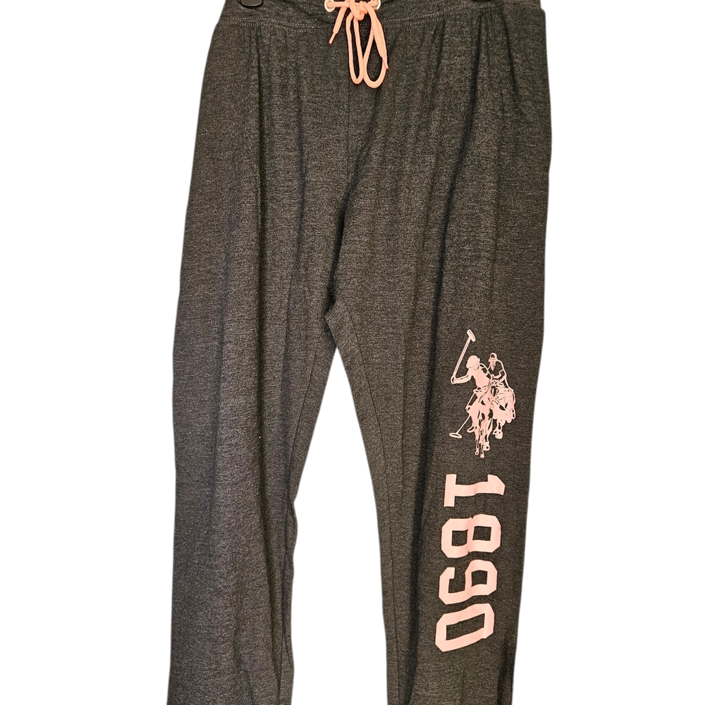 US Polo Assn Lounge Set 2X Pink Tank Gray Joggers Pony Logo Comfy Casual ws71 - Picture 4 of 5